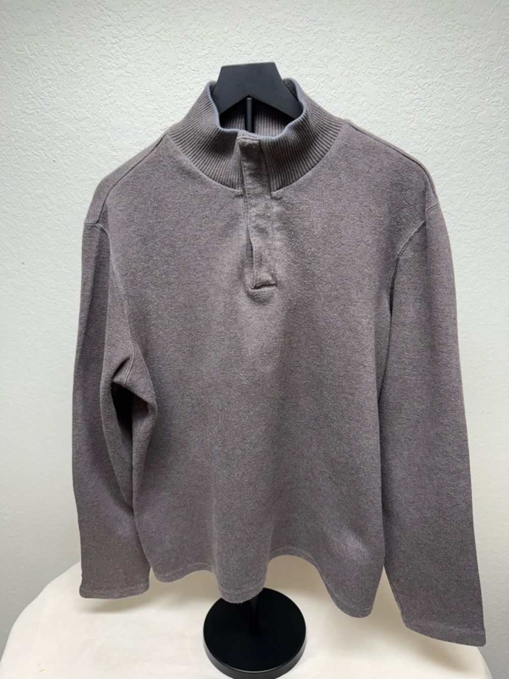 Men's Zip-Neck Sweater - Gray